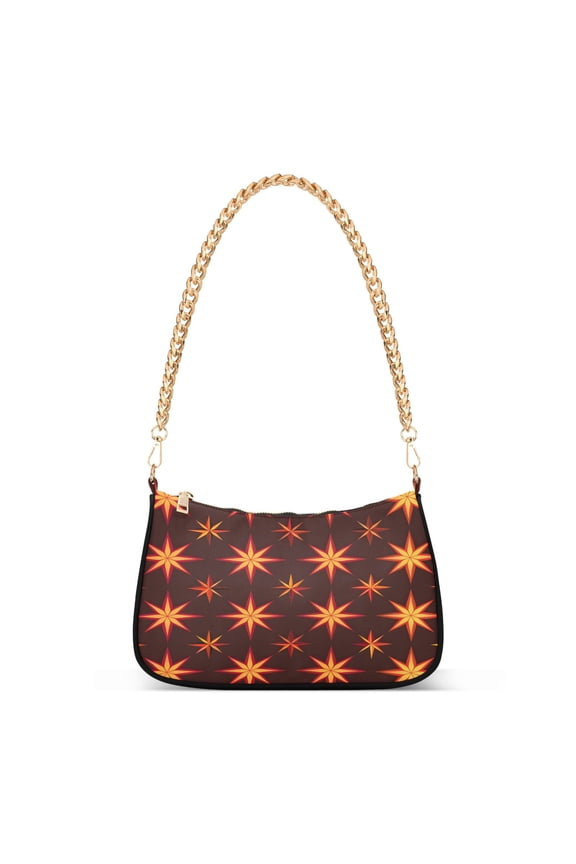 Star Geometrical Womens Chain Shoulder Bag Tote Handbags Clutch Hobo Purse with Zipper for Travel