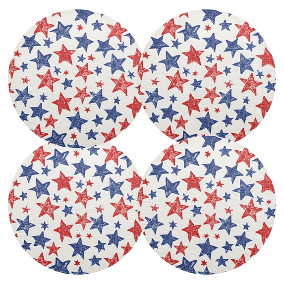 Ryvnso Star Round Plate Mats Dining Table Placemat Set of 4 for Holiday Decoration