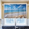 thumbnail image 1 of Ryvnso Starfish Conch on Beach Half Curtains Sets Tier 2 Panels Short Curtain Rod Pocket 27"W x 36"L, 1 of 7