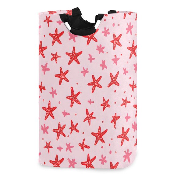 Ryvnso Starfish Pattern Large Storage Basket with Handles Collapsible Organizer Bin Laundry Hamper