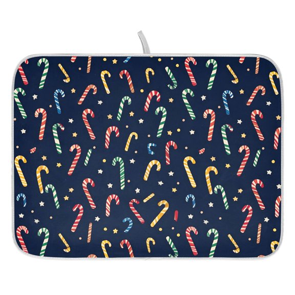 Ryvnso Stars Candy Dish Drying Mat for Kitchen Countertop 16x18 Small Dish Pad Drainer Rack Dish Sink Mats