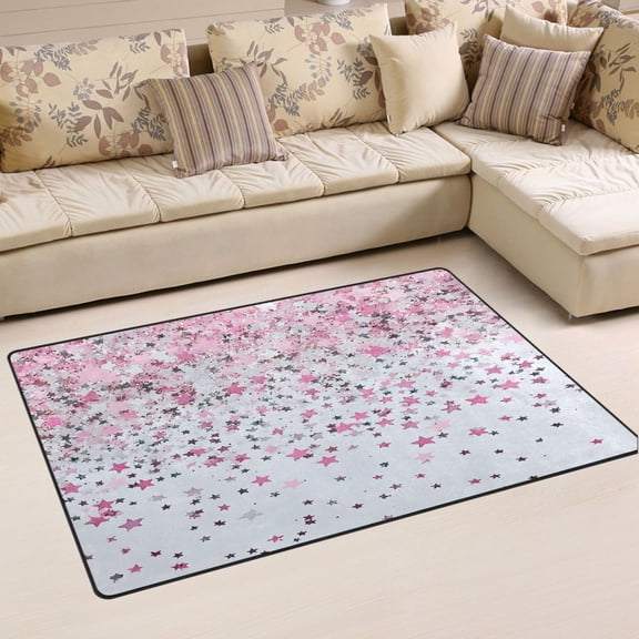 Ryvnso Stars Falling Area Floor Mat Non-Slip Carpet Soft Rugs Doormats 31" x 20"