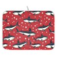 thumbnail image 1 of Ryvnso Stars Sharks Dish Drying Mat for Kitchen Countertop 16x18 Small Dish Pad Drainer Rack Dish Sink Mats, 1 of 7