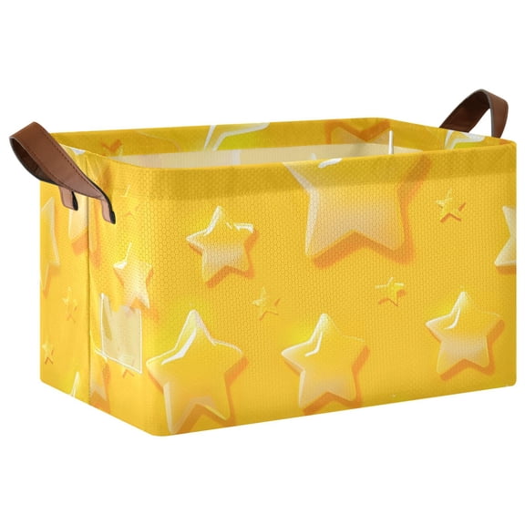 Ryvnso Stars Storage Bins Large Basket Foldable Cube Toys Organizer with Handles 1 PC