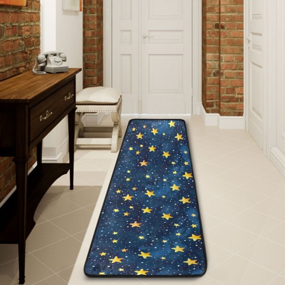 Ryvnso Stars in Night Hallway Runner Rugs Floor Carpet Non Slip Entryway Mat 2' x 6'