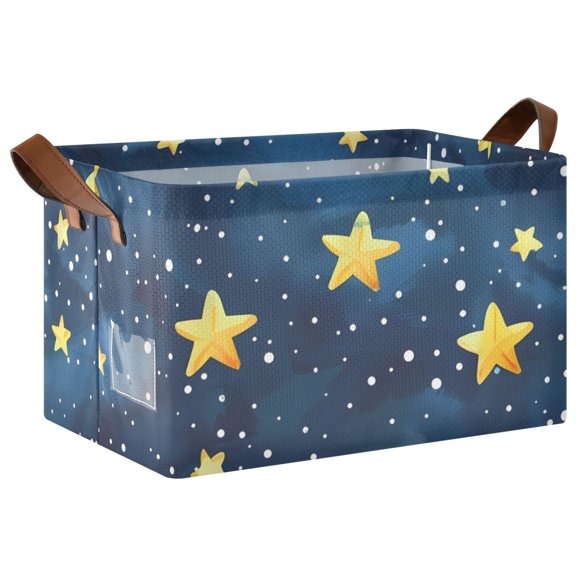 Ryvnso Stars in Night Storage Bins Large Basket Foldable Cube Toys Organizer with Handles 1 PC