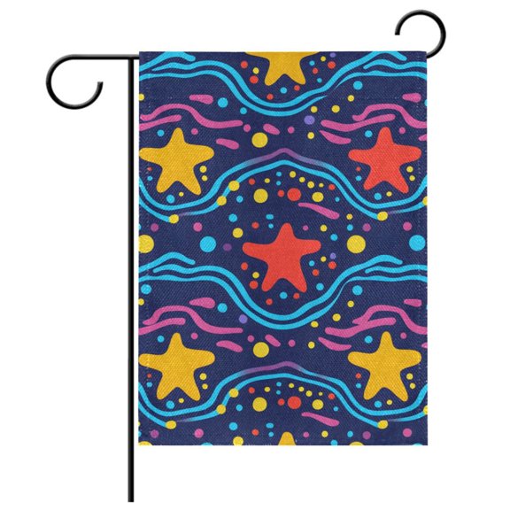 Ryvnso Stars on Wave Pattern Garden Flag 12x18 Inch Double Sided Seasonal Yard Decoration