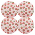 thumbnail image 1 of Ryvnso Strawberries Round Plate Mats Dining Table Placemat Set of 4 for Holiday Decoration, 1 of 7