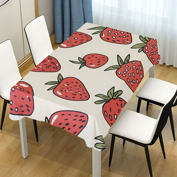 Ryvnso Strawberry Rectangle Table Cloth Tablecover Dinning Tablecloth 54"x72"