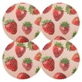 thumbnail image 1 of Ryvnso Strawberry Round Plate Mats Dining Table Placemat Set of 4 for Holiday Decoration, 1 of 7