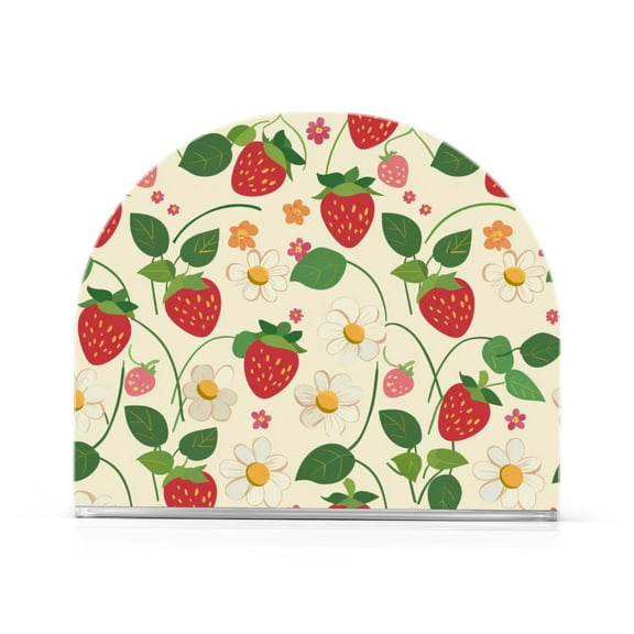 Ryvnso Strawberry and Daisy Flower Acrylic Napkin Holder Table Kitchen Paper Tissue Organization