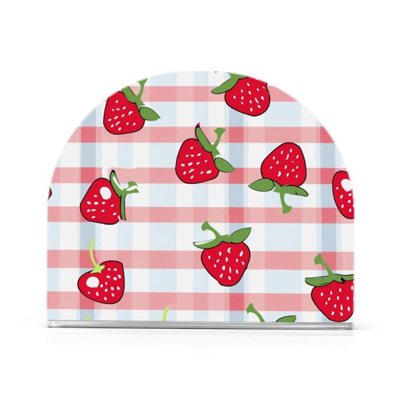 Ryvnso Strawberry on Checkered Acrylic Napkin Holder Table Kitchen Paper Tissue Organization