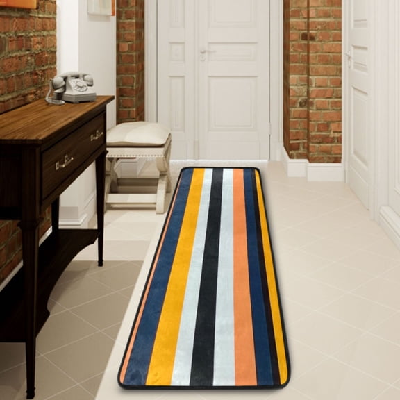 Ryvnso Stripe Line Hallway Runner Rugs Floor Carpet Non Slip Entryway Mat 2' x 6'