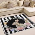thumbnail image 1 of Ryvnso Stripes Rabbit Area Rug Floor Mats Non-Slip Home Carpet 80 x 58 inch, 1 of 7