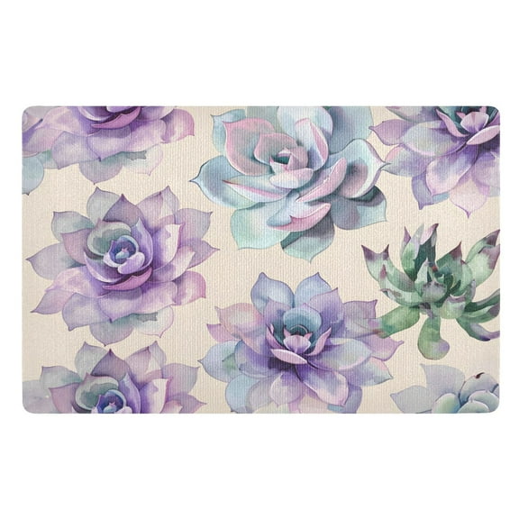 Ryvnso Succulents Plants Door Mats Outdoor Indoor Entrance Low Profile Floor Rugs 32"x20" Carpet