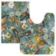 thumbnail image 1 of Ryvnso Summer Birds Jasmine Flower Bathroom Shaggy Rugs Toilet Mat Soft Contour Rug, 1 of 9