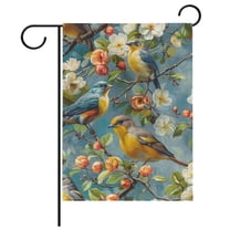 Ryvnso Summer Birds Jasmine Flower Garden Flag 12x18 Inch Double Sided Seasonal Yard Decoration