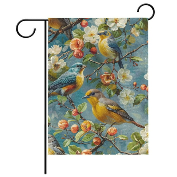 Ryvnso Summer Birds Jasmine Flower Garden Flag 12x18 Inch Double Sided Seasonal Yard Decoration