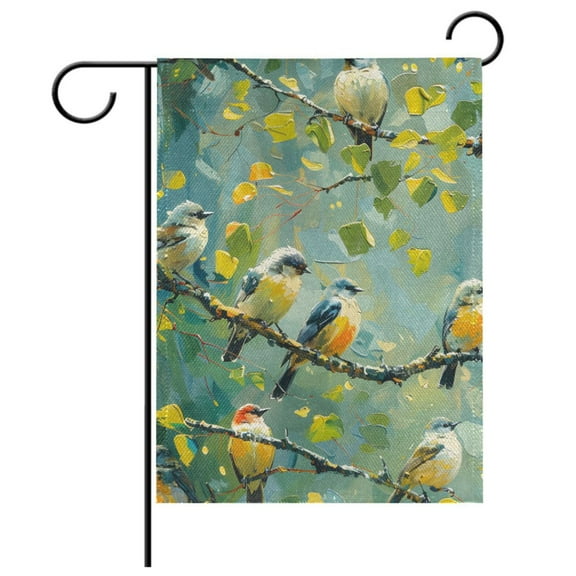 Ryvnso Summer Birds on Tree Garden Flag 12x18 Inch Double Sided Seasonal Yard Decoration