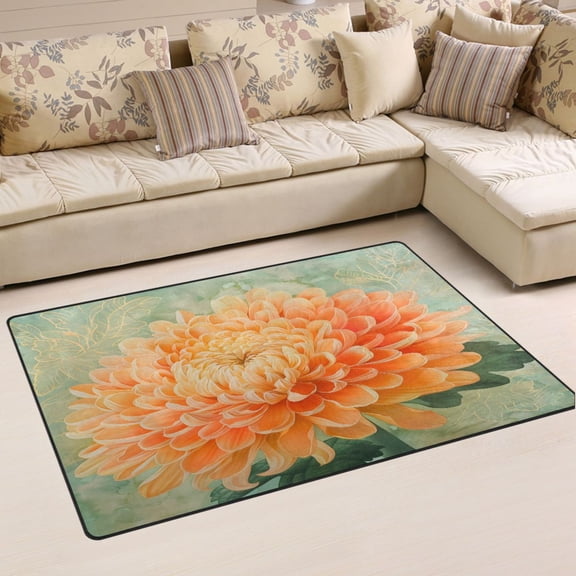 Ryvnso Summer Blooming Flower Area Floor Mat Non-Slip Carpet Soft Rugs Doormats 31" x 20"
