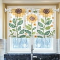 thumbnail image 1 of Ryvnso Sunflower Half Curtains Sets Tier 2 Panels Short Curtain Rod Pocket 27"W x 24"L, 1 of 7