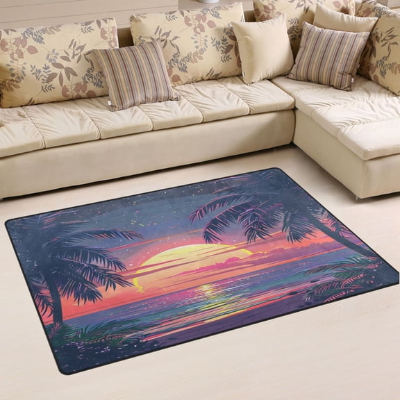 Ryvnso Sunset Sea Landscape Area Floor Mat Non-Slip Carpet Soft Rugs Doormats 31" x 20"