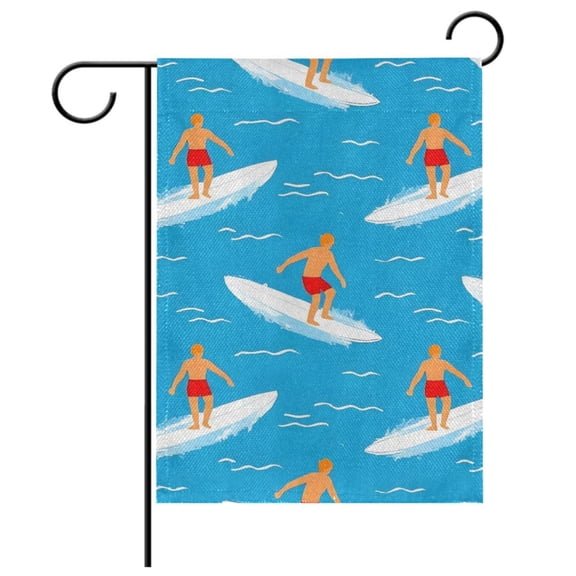 Ryvnso Surfing Pattern Garden Flag 12x18 Inch Double Sided Seasonal Yard Decoration
