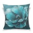thumbnail image 1 of Ryvnso Teal Flower Throw Pillow Covers Couch Pillowcases Decor for Bed Sofa 16" x 16", 1 of 7