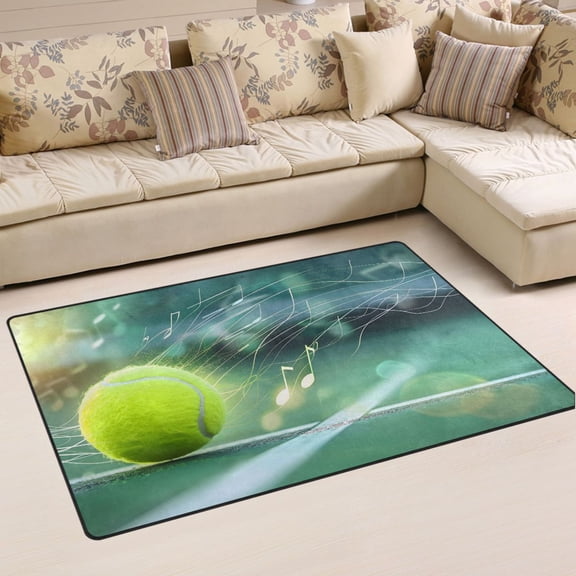 Ryvnso Tennis Ball Notes Area Floor Mat Non-Slip Carpet Soft Rugs Doormats 60" x 39"