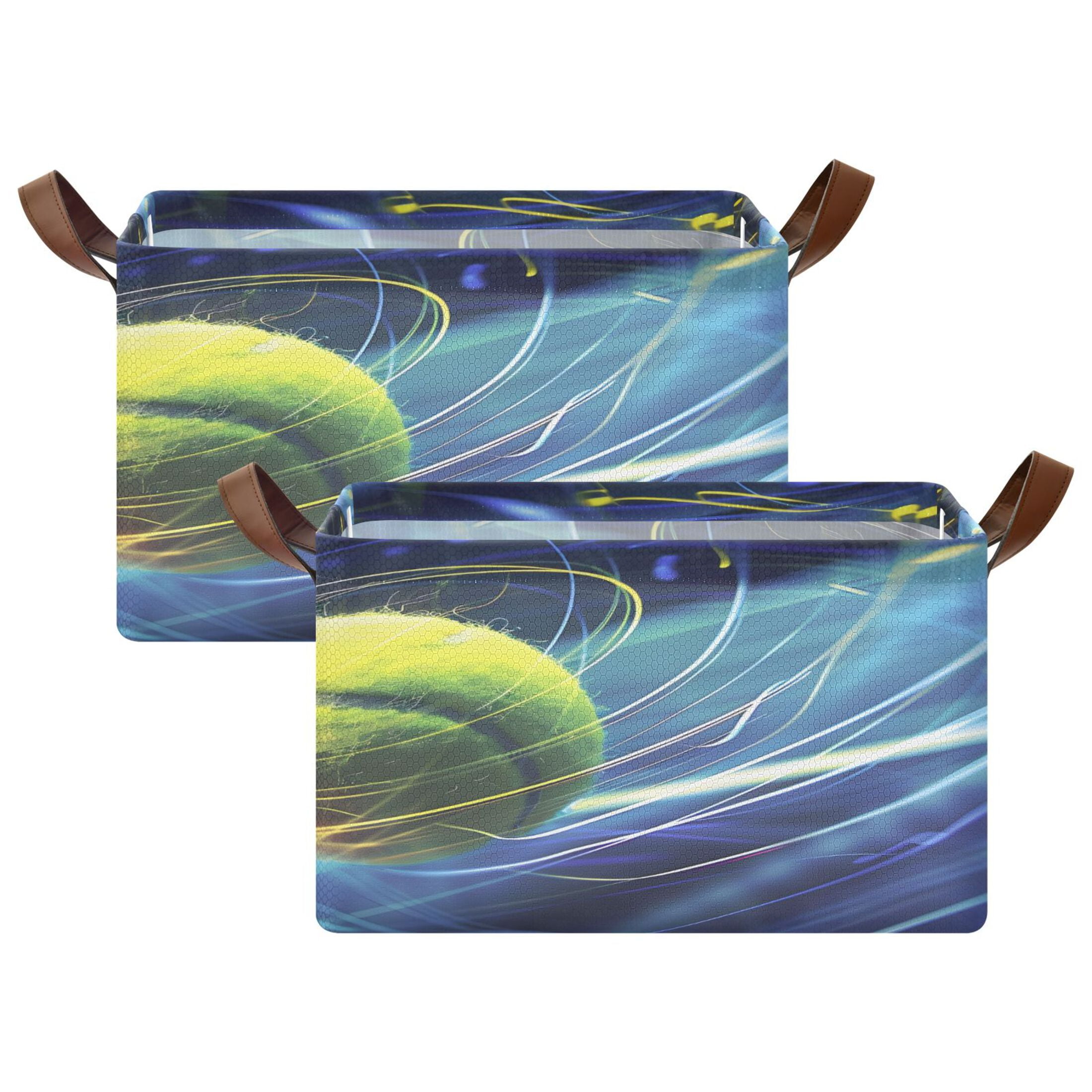 Ryvnso Tennis Ball Storage Bins Large Basket Foldable Cube Toys ...