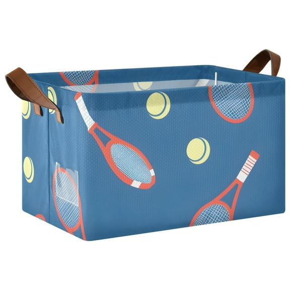 Ryvnso Tennis Racket Balls Storage Bins Large Basket Foldable Cube Toys Organizer with Handles 1 PC