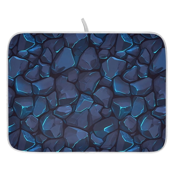 Ryvnso Texture Cartoon Stones Dish Drying Mat for Kitchen Countertop 16x18 Small Dish Pad Drainer Rack Dish Sink Mats