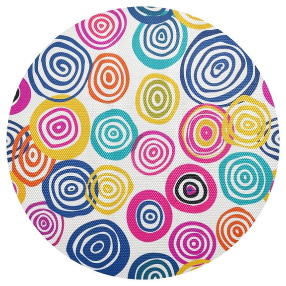 Ryvnso Texture Circle Round Plate Mats Dining Table Placemat 1 Piece for Holiday Decoration