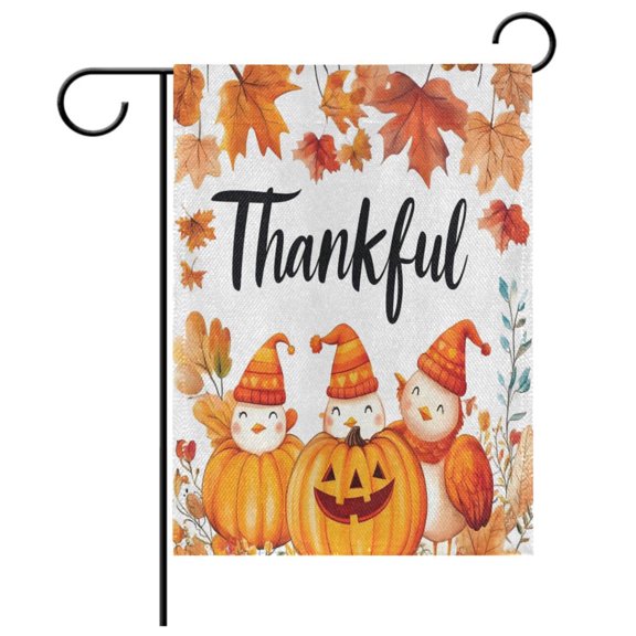 Ryvnso Thankful Fall Season Garden Flag 12x18 Inch Double Sided Seasonal Yard Decoration