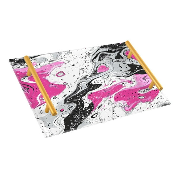 Ryvnso Tie Dye Marble Bathroom Tray Vanity Countertop Trays Acrylic Organizer