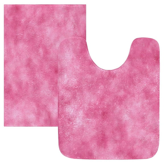 Ryvnso Tie Dye Pink Pattern Bathroom Shaggy Rugs Toilet Mat Soft Contour Rug
