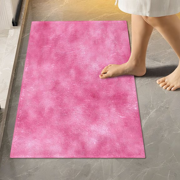 Ryvnso Tie Dye Pink Pattern Bathroom Shaggy Rugs Toilet Rectangle Mat Soft Contour Rug 24"x16"