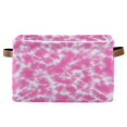 thumbnail image 1 of Ryvnso Tie Dye Pink Storage Basket Large Bin Foldable Boxes Toys Organizer 14.2x10.2x8.3in 1 PC, 1 of 8