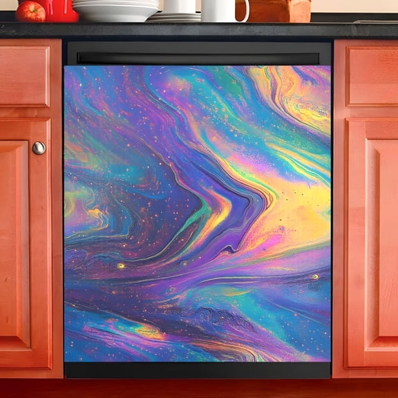 Ryvnso Tie Dye Rainbow Pattern Dishwasher Magnetic Refrigerator Magnet Cover Kitchen Home Decorative 23"x26"