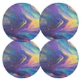 thumbnail image 1 of Ryvnso Tie Dye Rainbow Pattern Round Plate Mats Dining Table Placemat Set of 4 for Holiday Decoration, 1 of 7