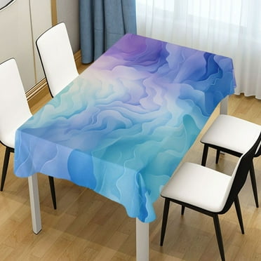 Ryvnso Tie-dye Purple Rectangle Table Cloth Tablecover Dinning Tablecloth 54"x72"