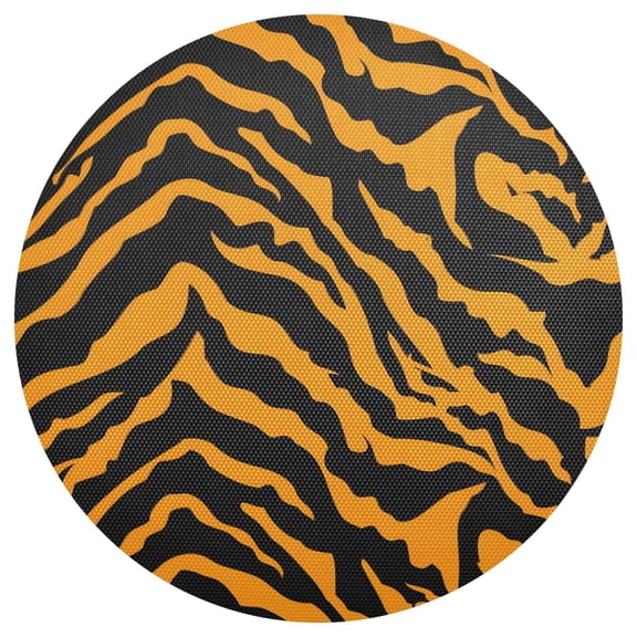 Ryvnso Tiger Print Background Round Plate Mats Dining Table Placemat 1 Piece for Holiday Decoration