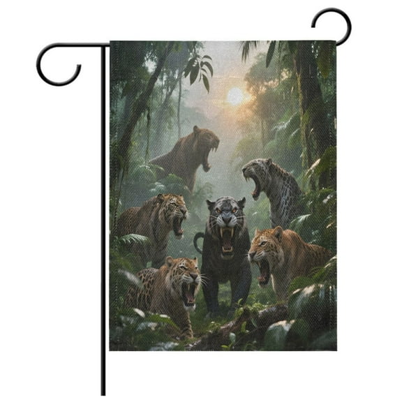 Ryvnso Tigers Forest Animals Garden Flag 12x18 Inch Double Sided Seasonal Yard Decoration