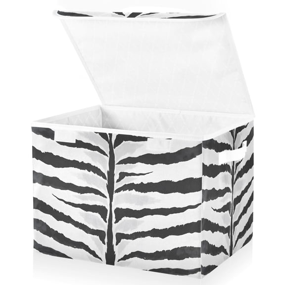 Ryvnso Tigers Stripes Storage Bins Lidded Foldable Organizer Containers Baskets Cube