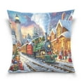 thumbnail image 1 of Ryvnso Train in Winter Christmas Throw Pillow Covers Couch Pillowcases Decor for Bed Sofa 18" x 18", 1 of 7