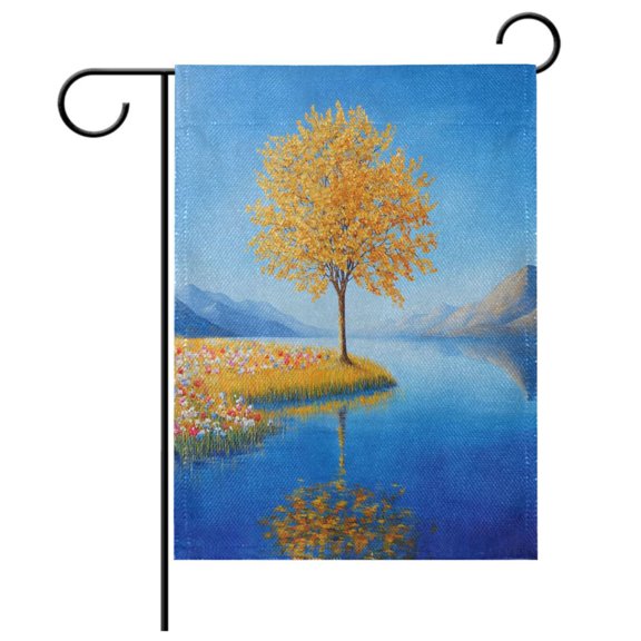 Ryvnso Tree Mountain View Garden Flag 12x18 Inch Double Sided Seasonal Yard Decoration