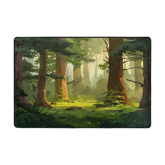 Ryvnso Trees Forest Area Floor Mats Large Nursery Rugs Non-Slip Carpets Doormat 36" x 24"