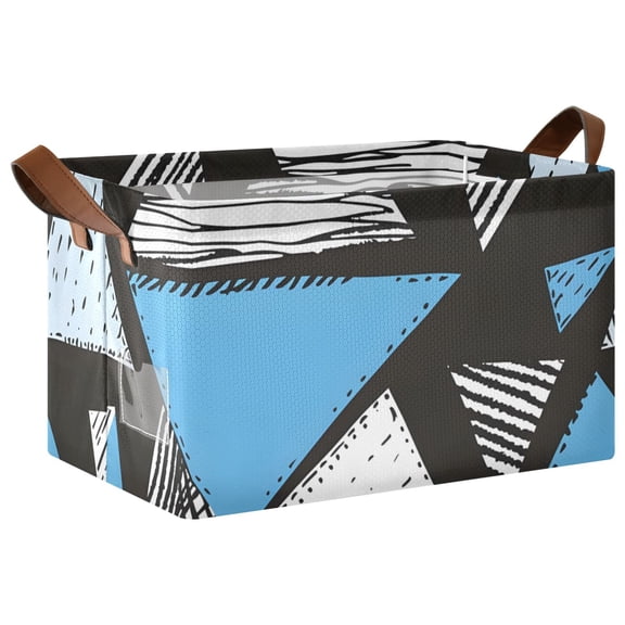 Ryvnso Triangle Geometry Artistic Storage Bins Large Basket Foldable Cube Toys Organizer with Handles 1 PC