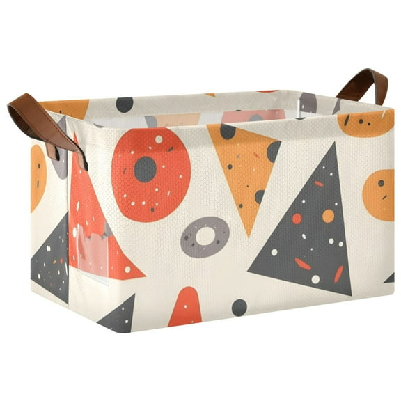 Ryvnso Triangle and Circle Geometry Storage Bins Large Basket Foldable Cube Toys Organizer with Handles 1 PC