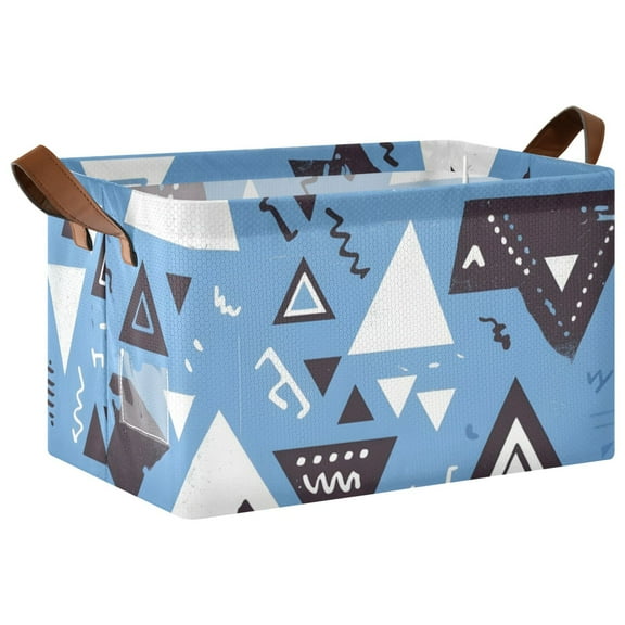 Ryvnso Triangle and Line Geometry Storage Bins Large Basket Foldable Cube Toys Organizer with Handles 1 PC